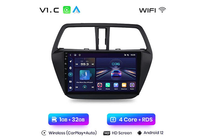 RD031 Android Suzuki sx4 s-cross 2012-2017 1GB a 8GB RAM e 16GB a 128GB ROM com ou sem Carplay