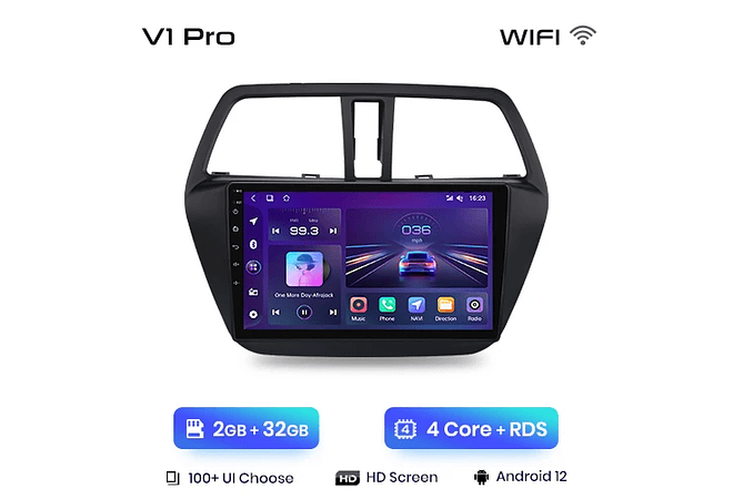 RD031 Android Suzuki sx4 s-cross 2012-2017 1GB a 8GB RAM e 16GB a 128GB ROM com ou sem Carplay