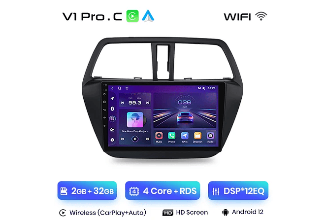 RD031 Android Suzuki sx4 s-cross 2012-2017 1GB a 8GB RAM e 16GB a 128GB ROM com ou sem Carplay