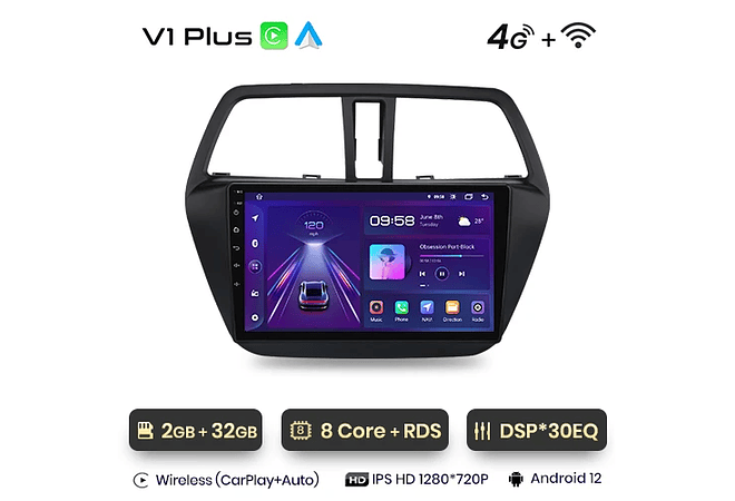 RD031 Android Suzuki sx4 s-cross 2012-2017 1GB a 8GB RAM e 16GB a 128GB ROM com ou sem Carplay