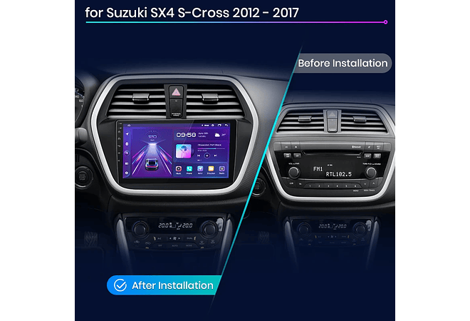 RD031 Android Suzuki sx4 s-cross 2012-2017 1GB a 8GB RAM e 16GB a 128GB ROM com ou sem Carplay