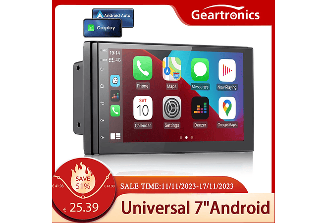 RD027 Auto rádio 1 din universal 7 polegadas 1gb ram 16gb rom