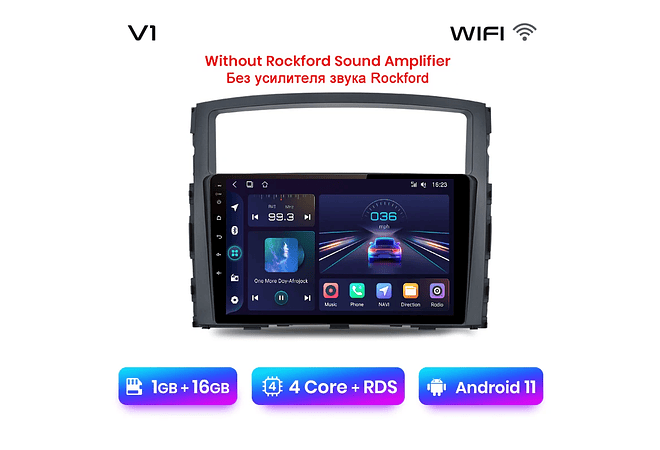 RD034 Android Mitsubishi pajero 4 v80 v90 2006-2014 1GB a 8GB RAM e 16GB a 128GB ROM com ou sem Carplay