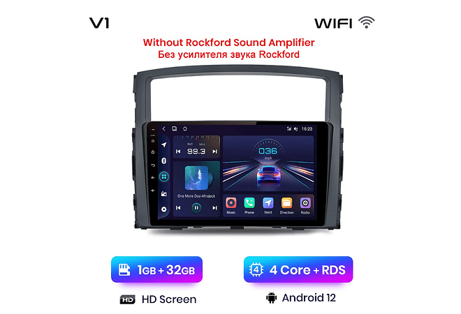 RD034 Android Mitsubishi pajero 4 v80 v90 2006-2014 1GB a 8GB RAM e 16GB a 128GB ROM com ou sem Carplay