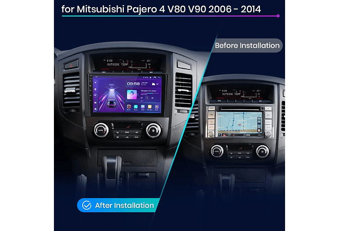 RD034 Android Mitsubishi pajero 4 v80 v90 2006-2014 1GB a 8GB RAM e 16GB a 128GB ROM com ou sem Carplay