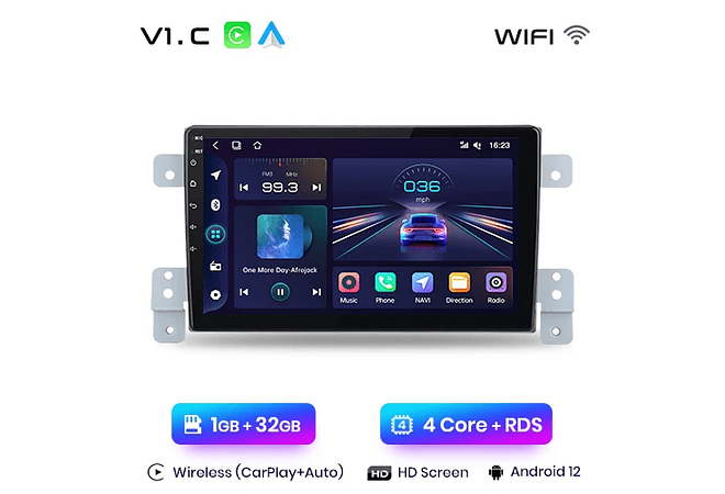 RD036 Android Suzuki grand vitara 3 2005-2015 1GB a 8GB RAM e 16GB a 128GB ROM com ou sem Carplay