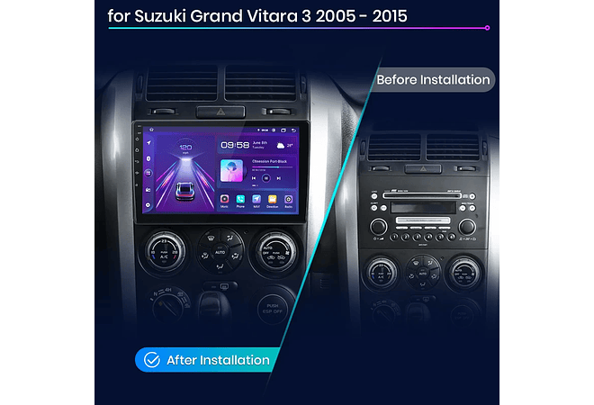 RD036 Android Suzuki grand vitara 3 2005-2015 1GB a 8GB RAM e 16GB a 128GB ROM com ou sem Carplay