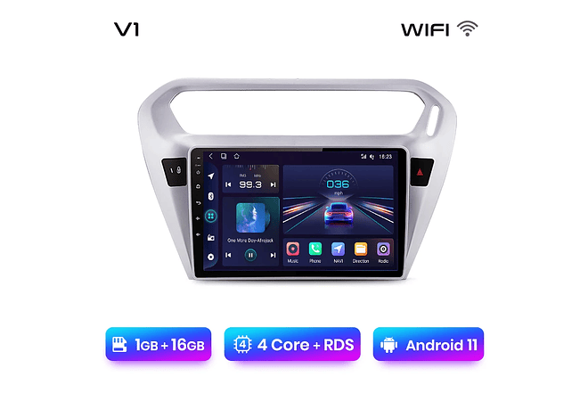 RD038 Android Peugeot 301 citroen elysee 2013-2018 1GB a 8GB RAM e 16GB a 128GB ROM com ou sem Carplay