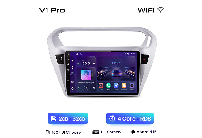 RD038 Android Peugeot 301 citroen elysee 2013-2018 1GB a 8GB RAM e 16GB a 128GB ROM com ou sem Carplay