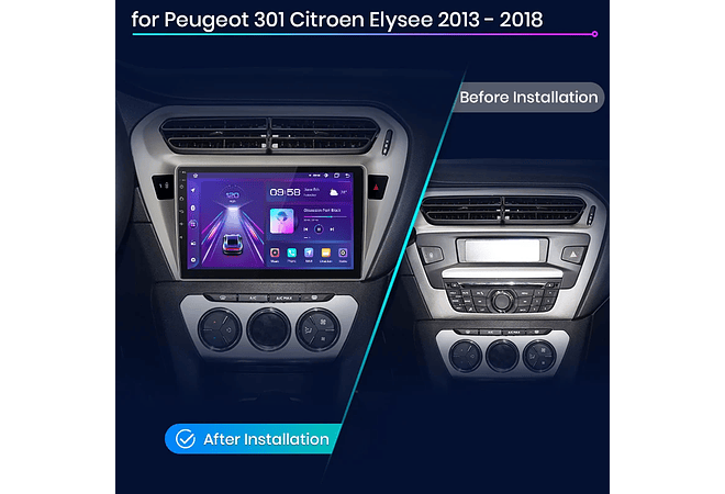 RD038 Android Peugeot 301 citroen elysee 2013-2018 1GB a 8GB RAM e 16GB a 128GB ROM com ou sem Carplay