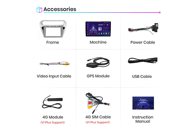 RD038 Android Peugeot 301 citroen elysee 2013-2018 1GB a 8GB RAM e 16GB a 128GB ROM com ou sem Carplay