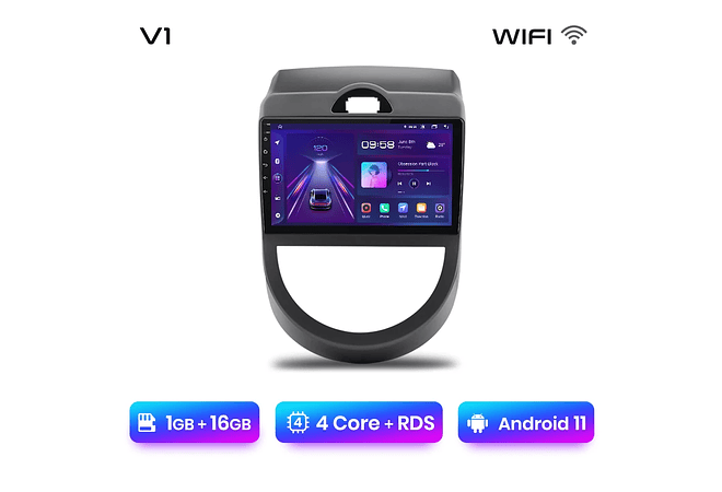 RD040 Android Kia SOUL 2008-2013 1GB a 8GB RAM e 16GB a 128GB ROM com ou sem Carplay