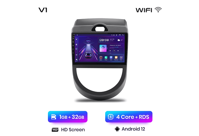 RD040 Android Kia SOUL 2008-2013 1GB a 8GB RAM e 16GB a 128GB ROM com ou sem Carplay