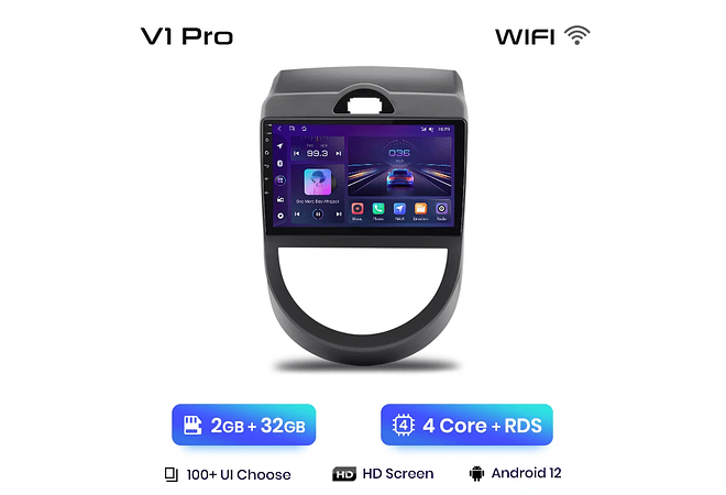 RD040 Android Kia SOUL 2008-2013 1GB a 8GB RAM e 16GB a 128GB ROM com ou sem Carplay