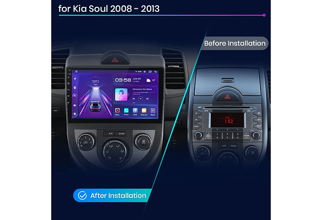 RD040 Android Kia SOUL 2008-2013 1GB a 8GB RAM e 16GB a 128GB ROM com ou sem Carplay