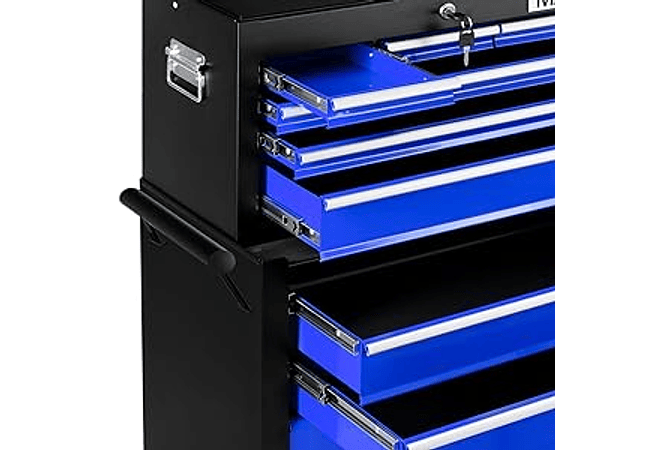 IMP0206 Carrinho de oficina com mala incluída, 9 compartimentos com fechadura de metal maciço