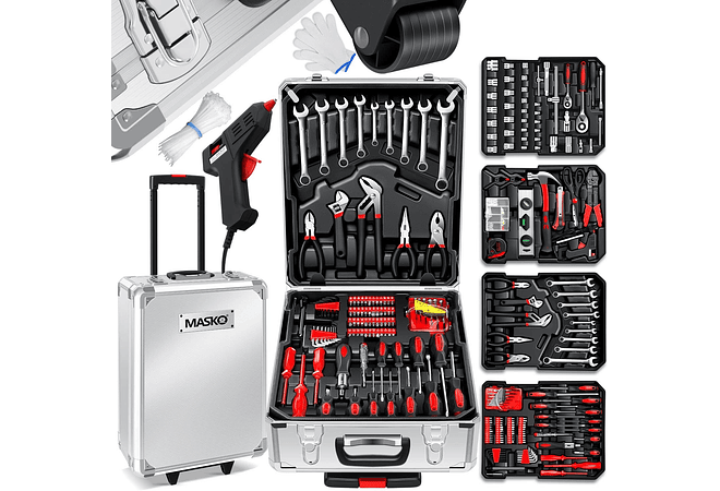 IMP0207 Mala de ferramentas de 969 peças, caixa de carrinho de ferramentas
