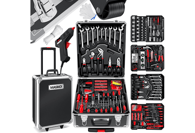 IMP0207 Mala de ferramentas de 969 peças, caixa de carrinho de ferramentas