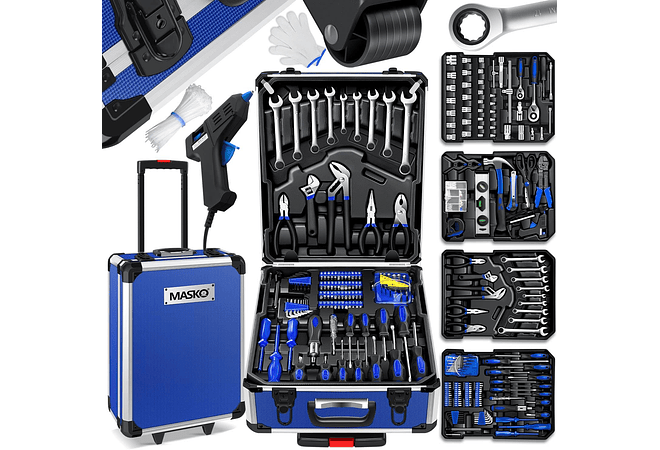 IMP0207 Mala de ferramentas de 969 peças, caixa de carrinho de ferramentas