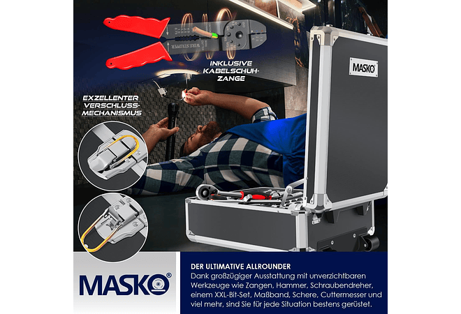 IMP0207 Mala de ferramentas de 969 peças, caixa de carrinho de ferramentas