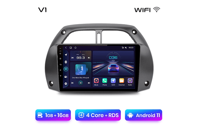 RD042 Android Toyota RAV4 2001-2015 1GB a 8GB RAM e 16GB a 128GB ROM com ou sem Carplay
