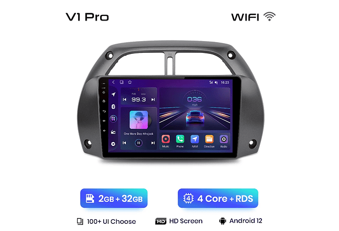 RD042 Android Toyota RAV4 2001-2015 1GB a 8GB RAM e 16GB a 128GB ROM com ou sem Carplay