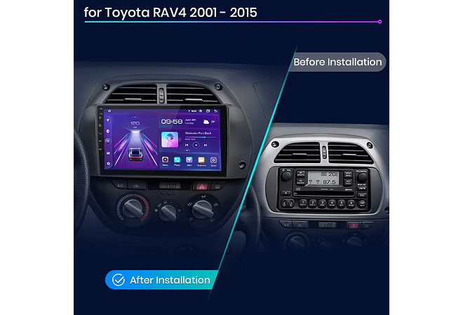 RD042 Android Toyota RAV4 2001-2015 1GB a 8GB RAM e 16GB a 128GB ROM com ou sem Carplay