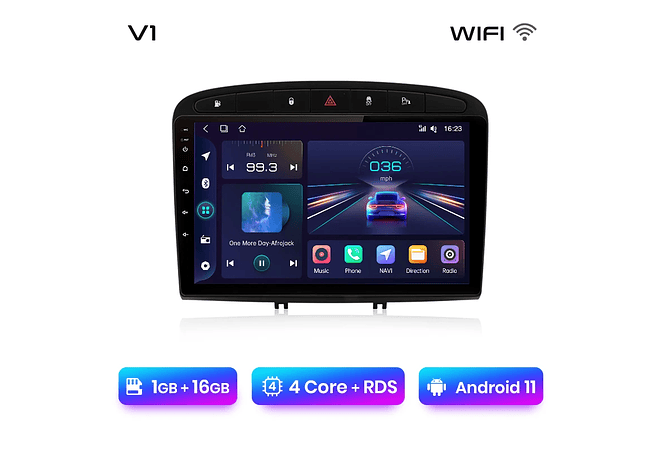 RD043 Android Peugeot 308 308sw 408 2012-2020 1GB a 8GB RAM e 16GB a 128GB ROM com ou sem Carplay