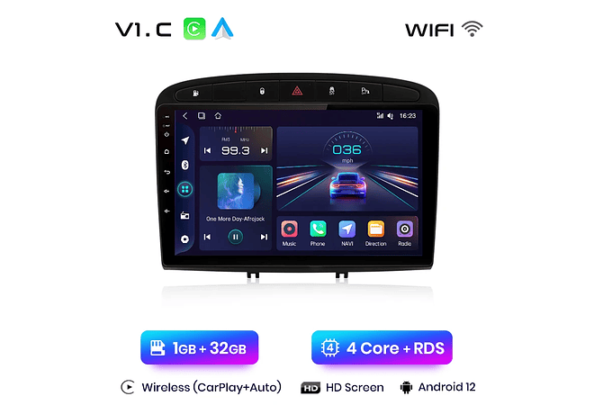 RD043 Android Peugeot 308 308sw 408 2012-2020 1GB a 8GB RAM e 16GB a 128GB ROM com ou sem Carplay