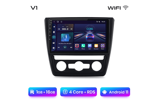RD044 Android Skoda yeti 5l 2009-2014 1GB a 8GB RAM e 16GB a 128GB ROM com ou sem Carplay