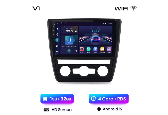 RD044 Android Skoda yeti 5l 2009-2014 1GB a 8GB RAM e 16GB a 128GB ROM com ou sem Carplay