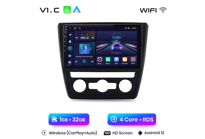 RD044 Android Skoda yeti 5l 2009-2014 1GB a 8GB RAM e 16GB a 128GB ROM com ou sem Carplay