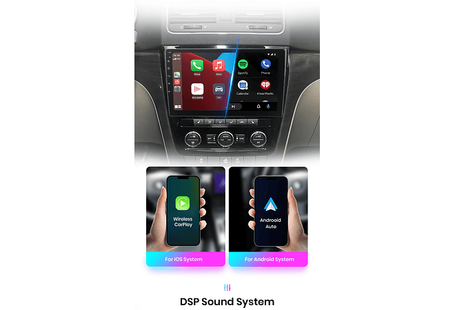 RD044 Android Skoda yeti 5l 2009-2014 1GB a 8GB RAM e 16GB a 128GB ROM com ou sem Carplay