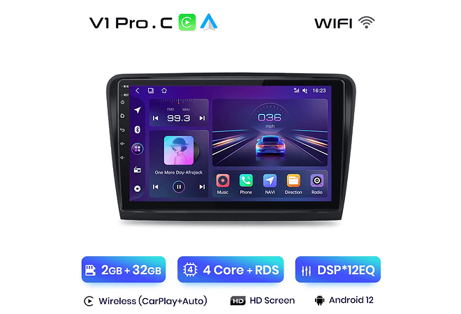 RD045 Android Skoda superb 2008-2015 1GB a 8GB RAM e 16GB a 128GB ROM com ou sem Carplay