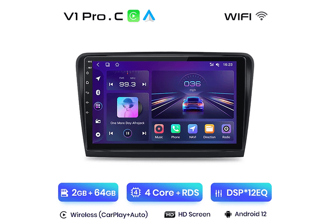 RD045 Android Skoda superb 2008-2015 1GB a 8GB RAM e 16GB a 128GB ROM com ou sem Carplay