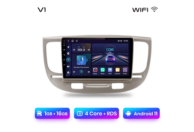 RD046 Android Kia kia rio 2 2005-2011 1GB a 8GB RAM e 16GB a 128GB ROM com ou sem Carplay