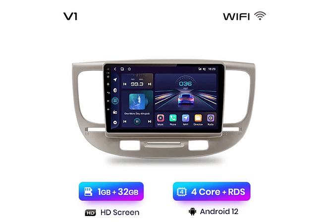 RD046 Android Kia kia rio 2 2005-2011 1GB a 8GB RAM e 16GB a 128GB ROM com ou sem Carplay