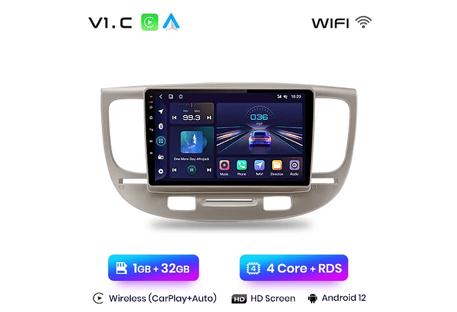 RD046 Android Kia kia rio 2 2005-2011 1GB a 8GB RAM e 16GB a 128GB ROM com ou sem Carplay