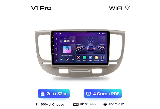 RD046 Android Kia kia rio 2 2005-2011 1GB a 8GB RAM e 16GB a 128GB ROM com ou sem Carplay