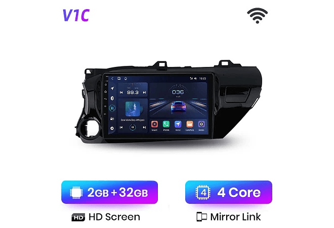 RD047 Android Toyota hilux captador an120 2015-2020 1GB a 8GB RAM e 16GB a 128GB ROM com ou sem Carplay