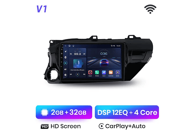 RD047 Android Toyota hilux captador an120 2015-2020 1GB a 8GB RAM e 16GB a 128GB ROM com ou sem Carplay