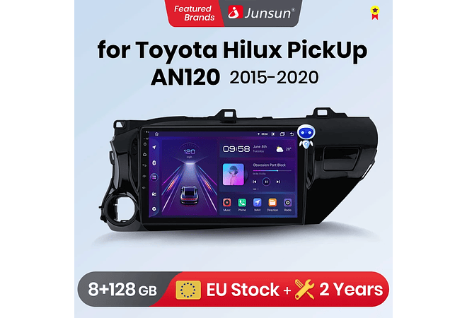 RD047 Android Toyota hilux captador an120 2015-2020 1GB a 8GB RAM e 16GB a 128GB ROM com ou sem Carplay