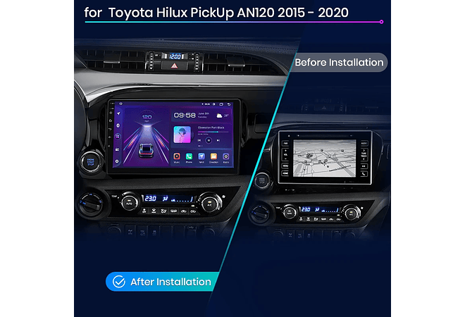 RD047 Android Toyota hilux captador an120 2015-2020 1GB a 8GB RAM e 16GB a 128GB ROM com ou sem Carplay