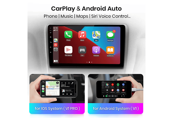 RD047 Android Toyota hilux captador an120 2015-2020 1GB a 8GB RAM e 16GB a 128GB ROM com ou sem Carplay
