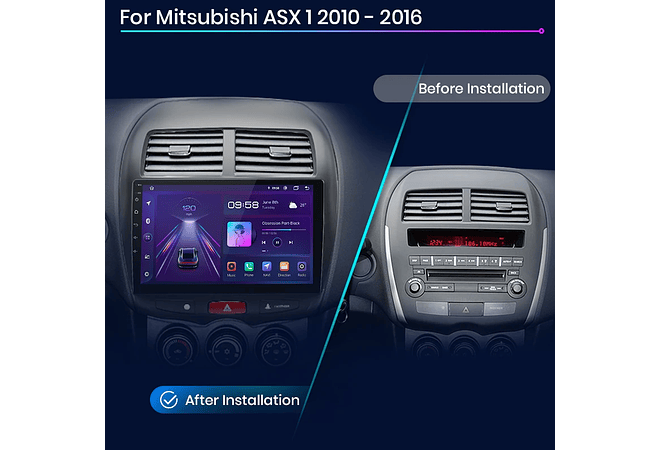 RD048 Android Mitsubishi Asx 1 2010-2016 1GB a 8GB RAM e 16GB a 128GB ROM com ou sem Carplay