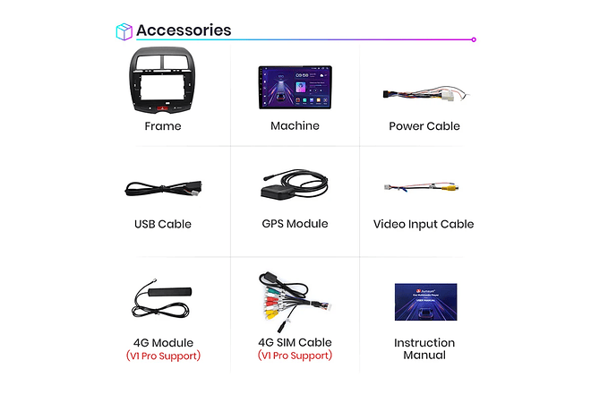 RD048 Android Mitsubishi Asx 1 2010-2016 1GB a 8GB RAM e 16GB a 128GB ROM com ou sem Carplay