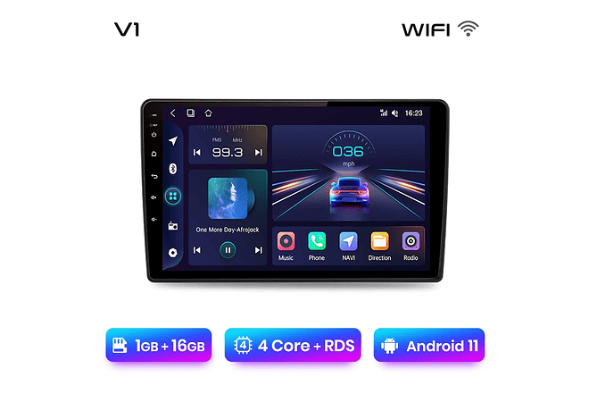 RD050 Android Skoda Fabia 2 2007-2014 1GB a 8GB RAM e 16GB a 128GB ROM com ou sem Carplay