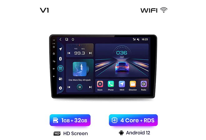 RD050 Android Skoda Fabia 2 2007-2014 1GB a 8GB RAM e 16GB a 128GB ROM com ou sem Carplay