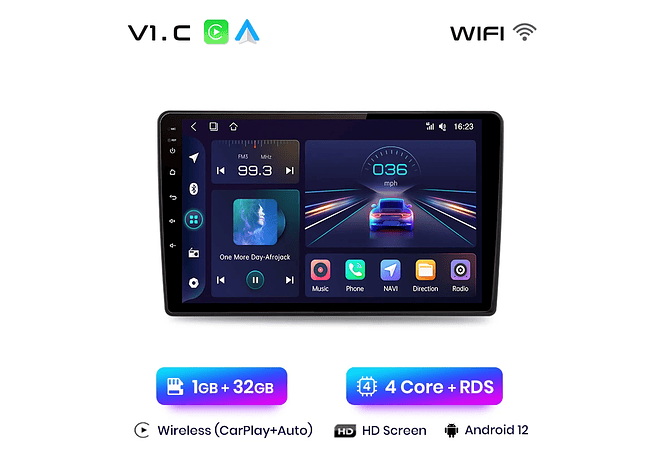 RD050 Android Skoda Fabia 2 2007-2014 1GB a 8GB RAM e 16GB a 128GB ROM com ou sem Carplay