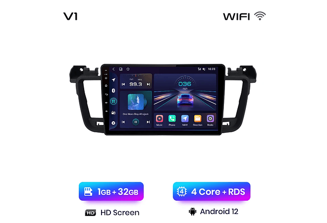 RD051 Android Peugeot 508 508sw 2011-2018 1GB a 8GB RAM e 16GB a 128GB ROM com ou sem Carplay